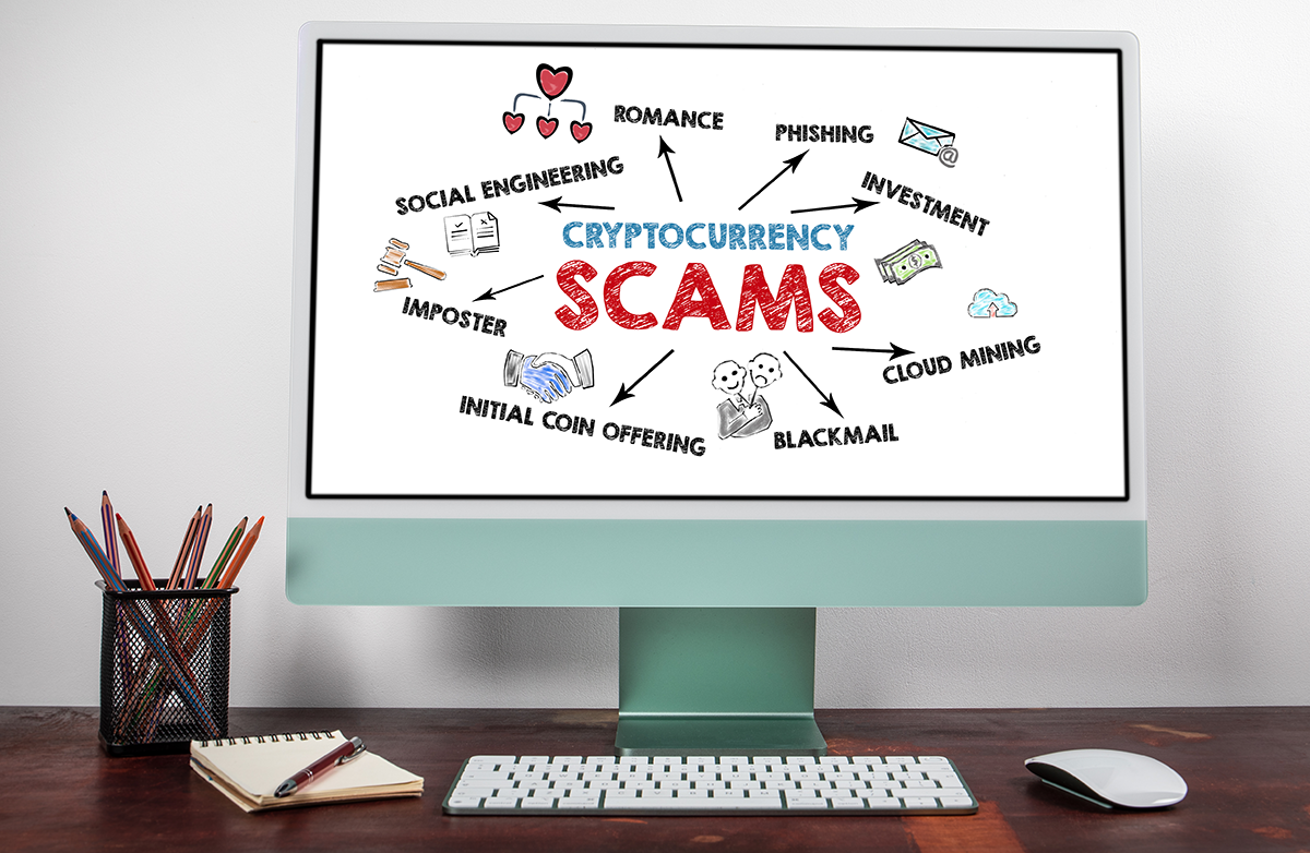 monitor screen with scam channels